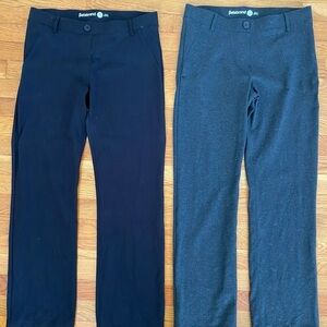 Lot of 2 Betabrand Dress Yoga Pant Straight Leg Black & Charcoal, M Short Petite